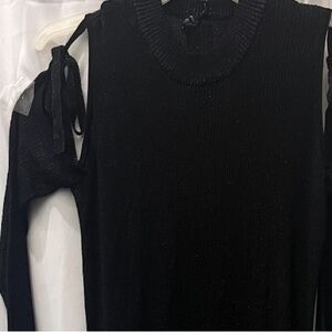 BRAND NEW Capsule Black/Metallic Blue Cold Shoulder Long Sleeve Maxi Dress 24/26